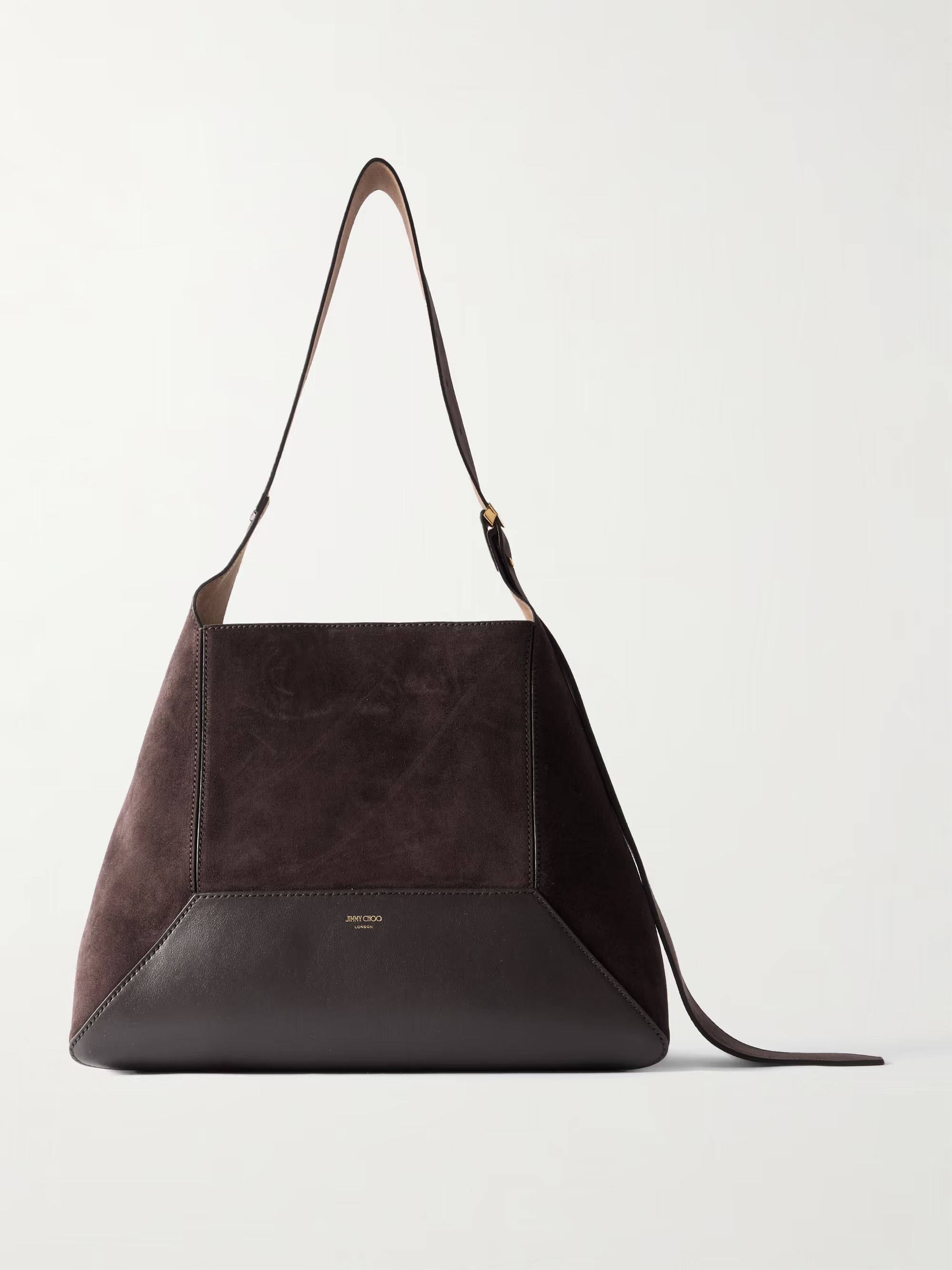 Diamond medium suede and leather shoulder bag | NET-A-PORTER (US)