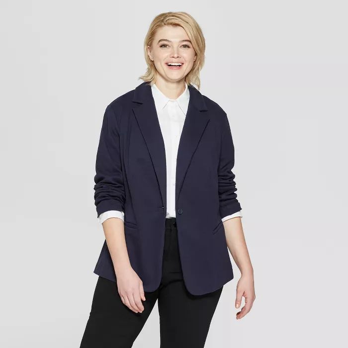 Women's Plus Size Knit Blazer - Ava & Viv™ | Target