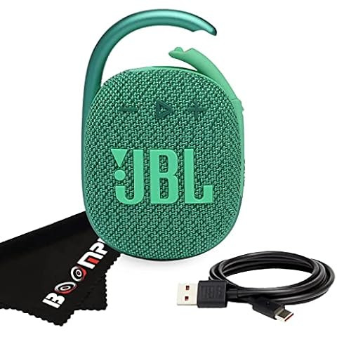 JBL Clip 4 Eco Waterproof Portable Bluetooth Speaker Bundle with gSport Carbon Fiber Case (Green) | Amazon (US)