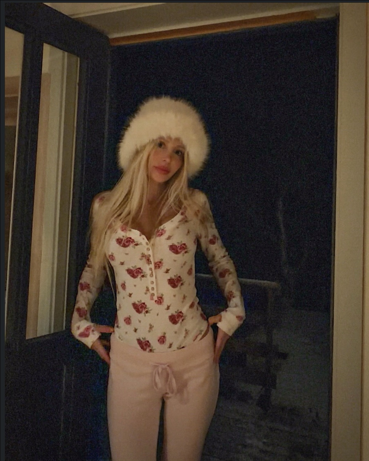 Faux fur hat
Faux fur winter hat
Pink bootcut sweatpants
Bootcut sweatpants
Cold weather outfit
Winter outfit
Ski outfit
Apres ski
Floral thermals
Floral thermal top
Winter outfit inspo 
Moon boots outfit 


#LTKSeasonal #LTKootd #LTKTravel