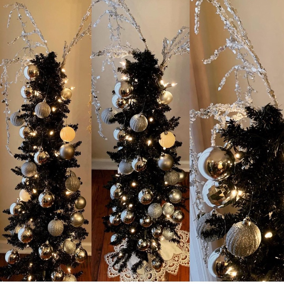 This Winter Tree is perfect long after you take your Christmas Tree🎄 down. 
I love adding a mix of white and silver balls to this black tree. And an icy branch is perfect for the topper.
Follow me for more Inspiration❤️
#ltkit
#ltkfind

#LTKfindsunder50 #LTKSeasonal #LTKhome