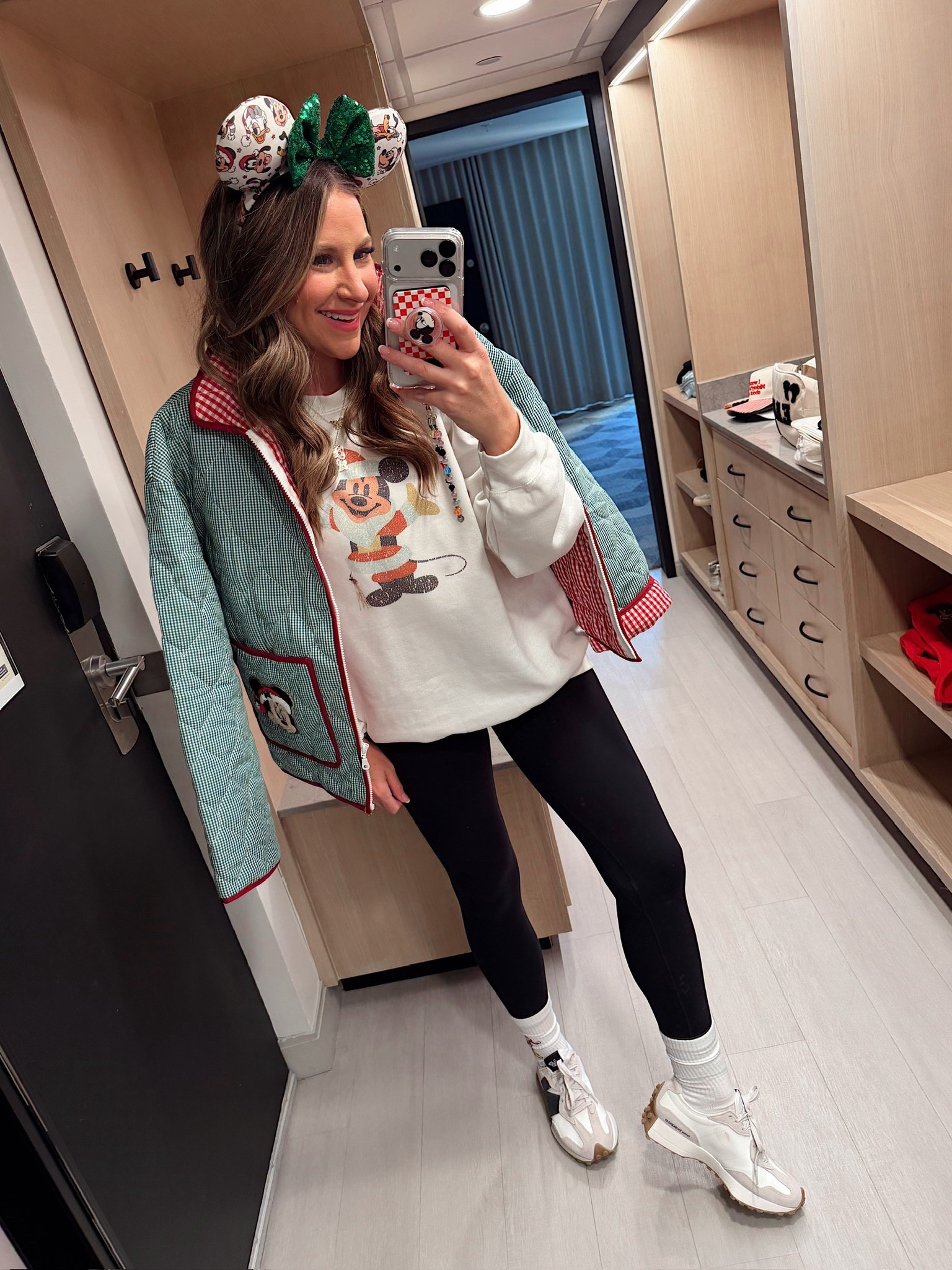 What to wear for the holidays at Walt Disney world! Love how this  quilted jacket from Amazon with Etsy patches turned out! Medium jacket and small leggings - fits tts.

#LTKStyleTip #LTKHoliday #LTKTravel