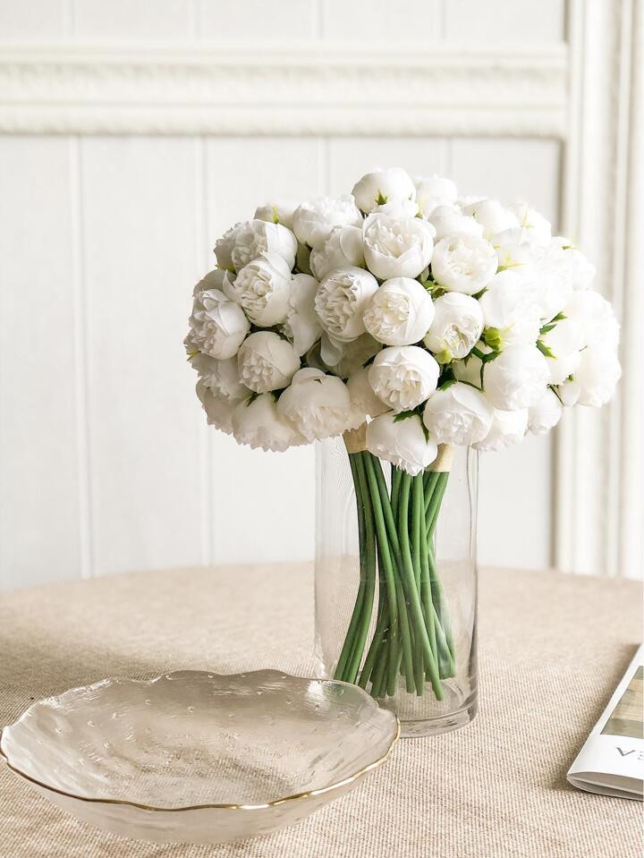 1 Bunch/2 Bunches Silk Peony Bouquet Artificial Rose Flower 27 Stems Artificial Peonies Flower Fo... | SHEIN