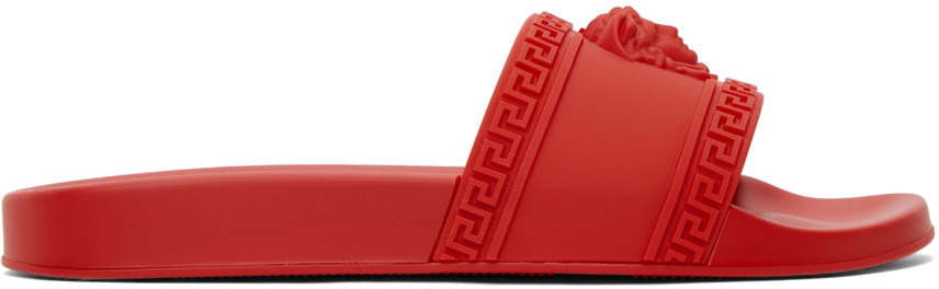 Red Palazzo Pool Slides | SSENSE