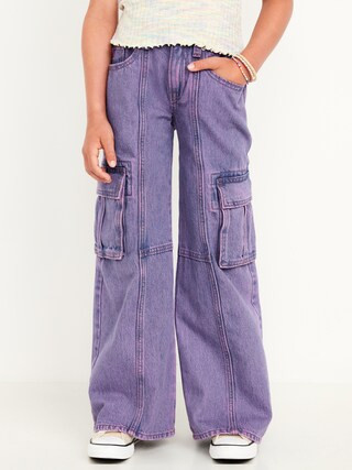 High-Waisted Super Baggy Wide-Leg Cargo Jeans for Girls | Old Navy (US)