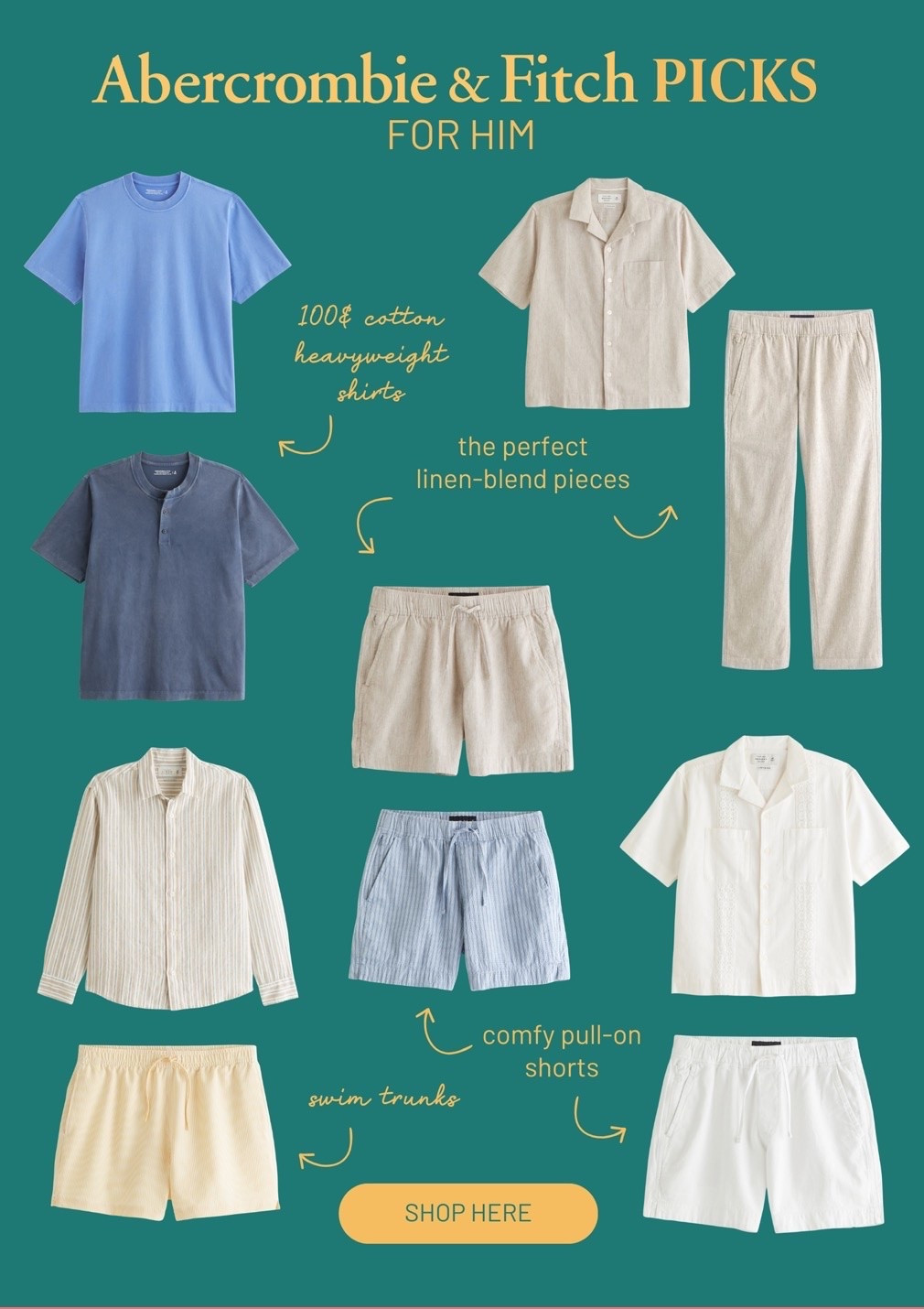 Abercrombie picks for him! All European summer approved ✈️