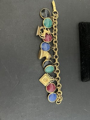 Beautiful Vintage Coro Horse Chess Multi-Colored Disk Fob Charm Bracelet 7 Inche | eBay US