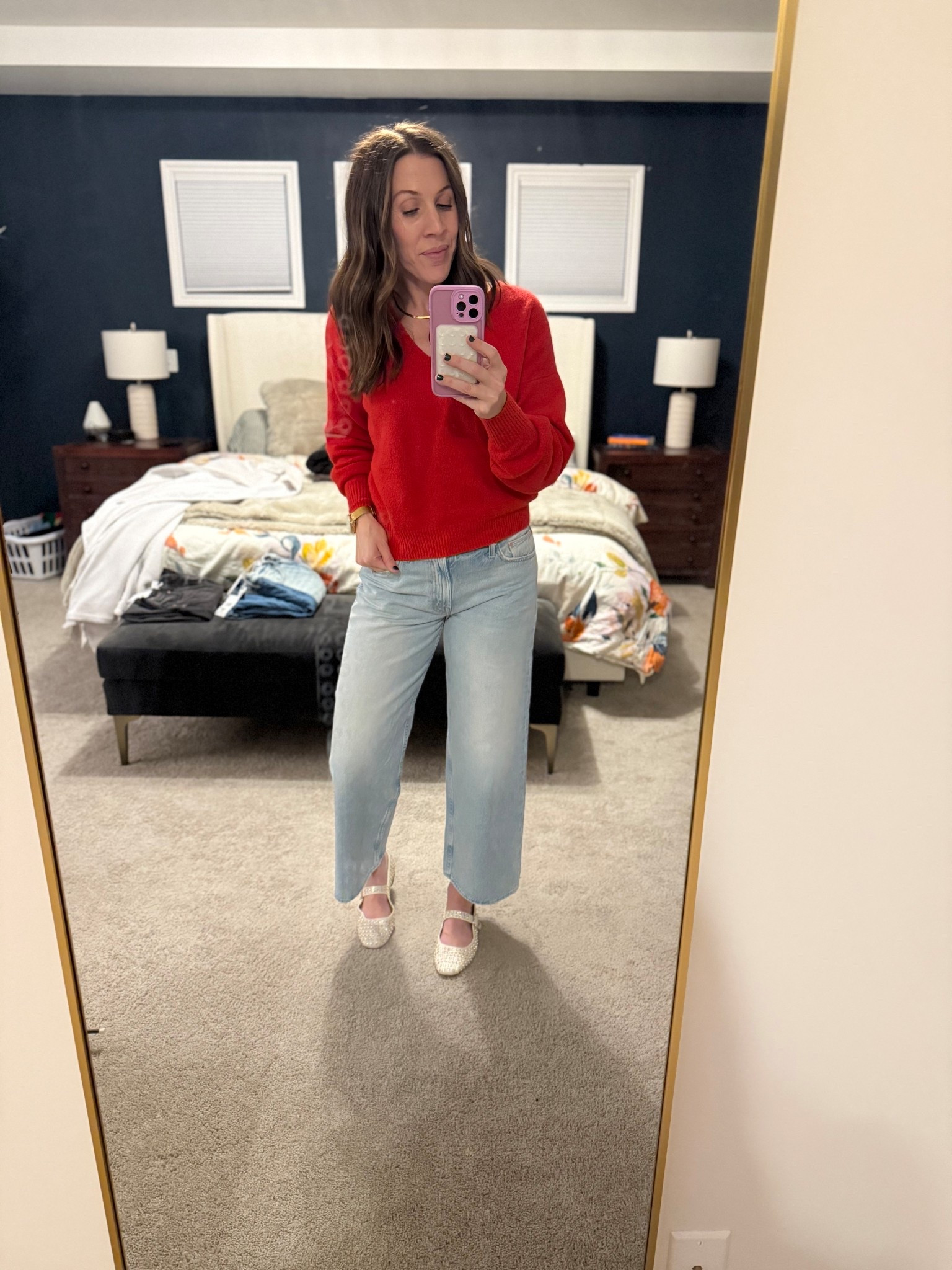 Off to a casual Christmas party and had to share my fave sweater from #madewell and jeans that are on sale right now! I own this sweater in 3 colors 🤷🏻‍♀️

#LTKHoliday #LTKgrwm #LTKootd