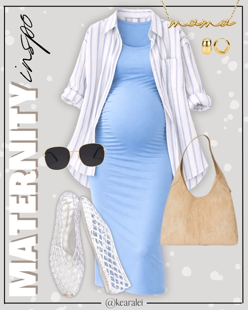 Summer Maternity outfits fall pregnancy clothes maternity outfit Amazon fashion light blue tank top bodycon maternity dress body con dresses with light blue and white striped button up cotton linen shirt casual oversized shirt top clear jelly shoes ballet flats, light tan suede purse bag, gold mama necklace || baby bump style baby shower dress skirt shirt fashion cute outfits inspo spring summer mama outfits #maternity #style #fashion #outfit #outfits #babybump #dress #jacket #babymoon #affordable #amazon
.
.
.
baby shower dress, Maternity Dresses, Maternity, over the bump, motherhood maternity, pinkblush, mama shirt sweatshirt pullover, hospital bag, nursery, maternity photos, baby moon, pregnancy, pregnant, maternity leggings, maternity tops, diaper bag, mama necklace, baby boy, baby girl outfits, newborn, mom, 

Amazon fashion, teacher outfits, business casual, casual outfits, neutrals, street style, Midi skirt, Maxi Dress, Swimsuit, Bikini, Travel, skinny Jeans, Puffer Jackets, Concert Outfits, Sweater dress, Sweaters, cardigans Fleece Pullovers, hoodies, button-downs, Oversized Sweatshirts, Jeans, High Waisted Leggings, dresses, joggers, fall Fashion, winter fashion, leather jacket, Sherpa jackets, shacket, Plaid Shirt Jackets, apple watch bands, lounge set, Date Night Outfits, Vacation outfits, Mom jeans, shorts, sunglasses, Airport outfits, biker shorts, plus size fashion, Stanley cup tumbler, boots booties tall over the knee, ankle boots, Chelsea boots, combat boots, pointed toe, chunky sole, heel, high heels, mules, clogs, sneakers, slip on shoes, Nike, adidas, vans, dr. marten’s, ugg slippers, golden goose, sandals, high heels, loafers, Birkenstock Birkenstocks, Steve Madden

#LTKootd #LTKBump #LTKBaby