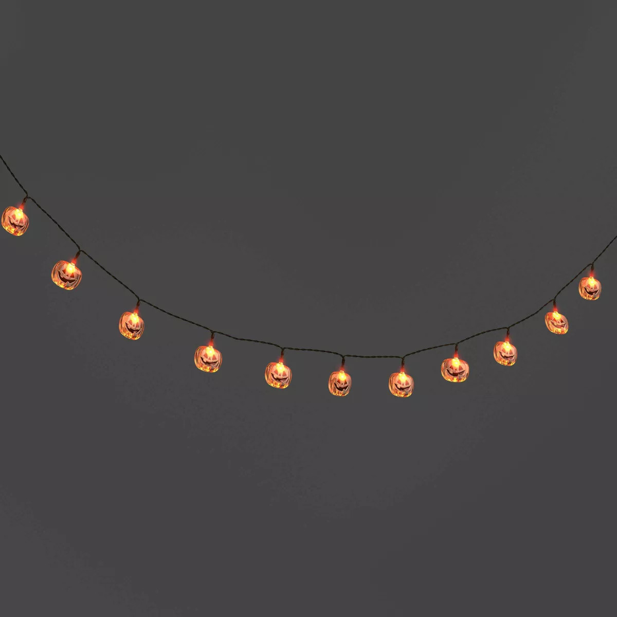 20ct LED Battery Operated Iridescent Pumpkin Halloween Indoor Outdoor Novelty String Lights Black... | Target