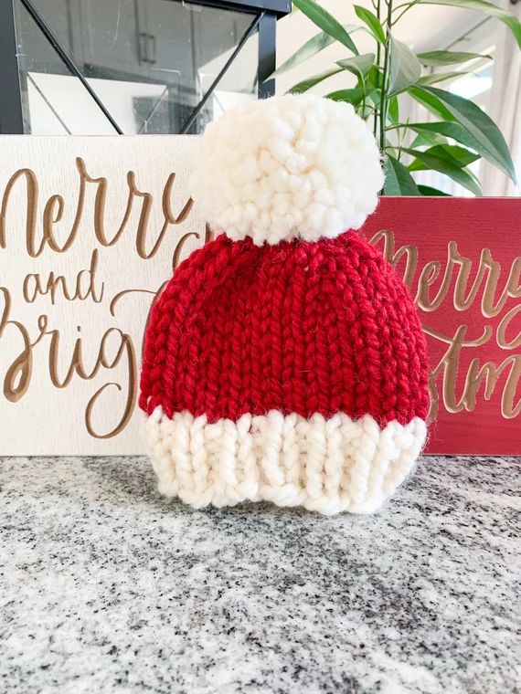 Baby Hat Photo Prop Winter Hat Christmas Hat Custom Knit | Etsy | Etsy (US)