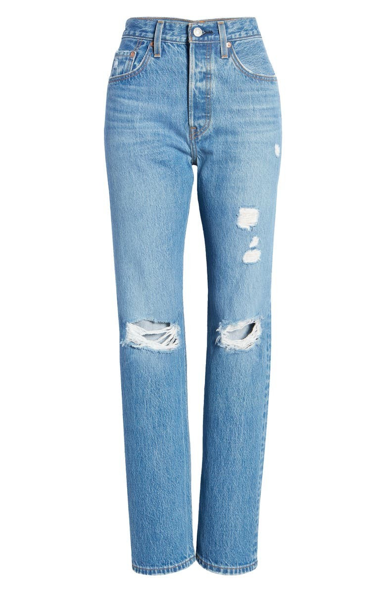 501® Ripped Straight Leg Jeans | Nordstrom