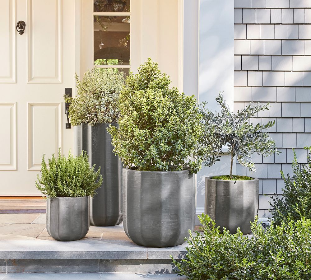 Modern Rustic Fluted Outdoor Planters | Pottery Barn (US)