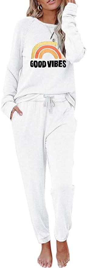 Meikulo Womens Lounge Sets Sweatsuit 2 Piece Loungewear Long Sleeve Crewneck Sweatshirts Sweatpan... | Amazon (US)