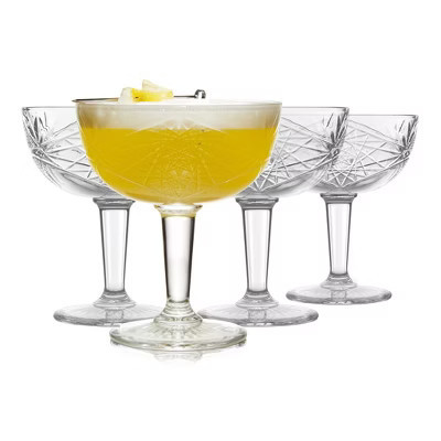 Libbey Hobstar Coupe Cocktail Beverage Drinking Glasses, 8.5 ounce, Set of 4 | Target