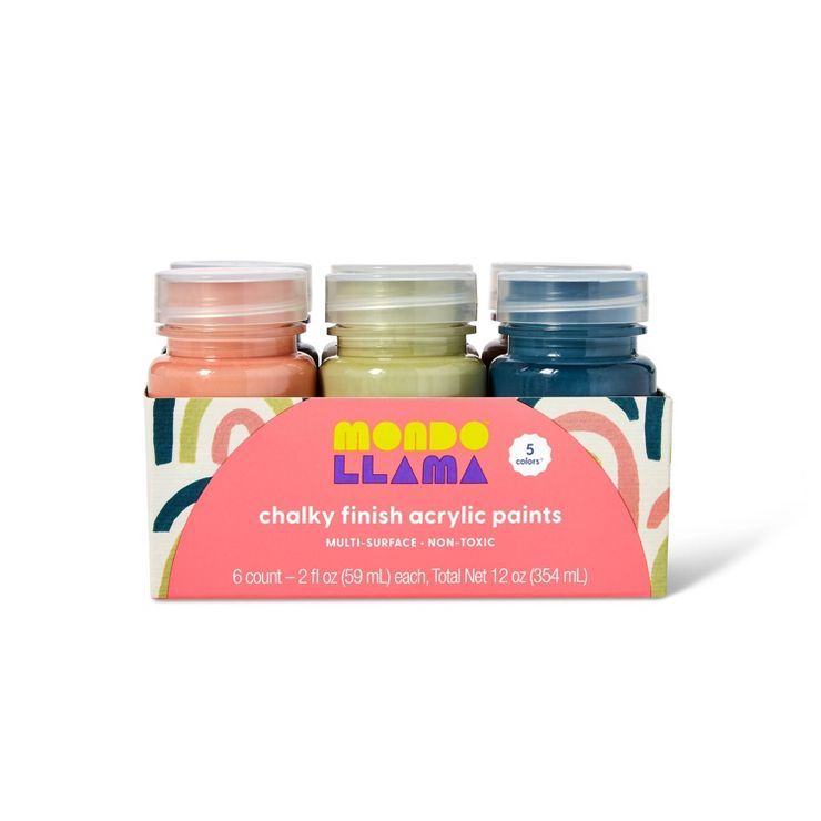 5ct Chalky Finish Acrylic Paints and 1ct Antique Wax - Mondo Llama™ | Target