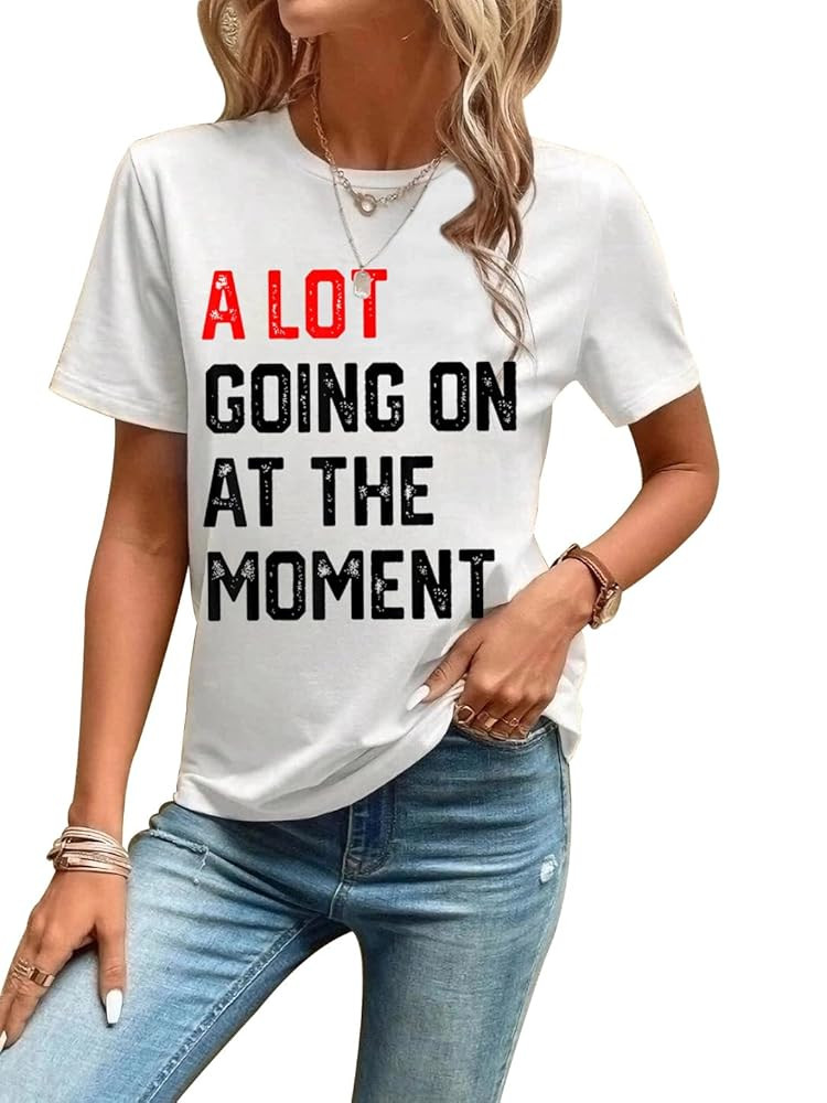 Women's Casual Short Sleeve Tops Country Concert Outfit Letter Print Graphic T-Shirts | Amazon (US)