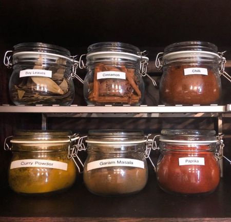 How do you store your spices? 
#spice #homeorganization #pantry #storage #organize #spicerack #glassjar 

#LTKhome #LTKfindsunder50