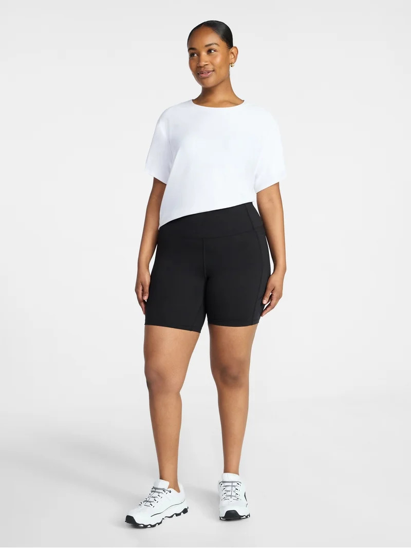 Athletic Works Women's and Women's Plus High Rise Bike Shorts, 7" Inseam, Size XS-4X | Walmart (US)