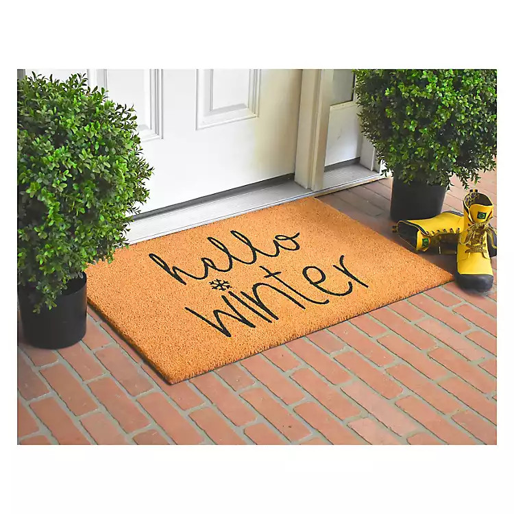 Outdoor Hello Winter Christmas Doormat | Kirkland's Home
