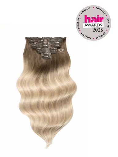 Santorini Blonde - Deluxe 20" Silk Seamless Clip In Human Hair Extensions 200g :Rooted: | Foxy Locks
