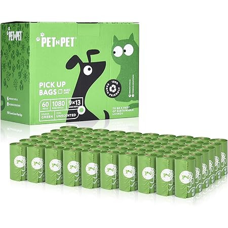 Amazon Basics Scented Dog Poop Bags Bags with Dispenser and Leash Clip, 9 x 13 Inches, Brazilian ... | Amazon (US)