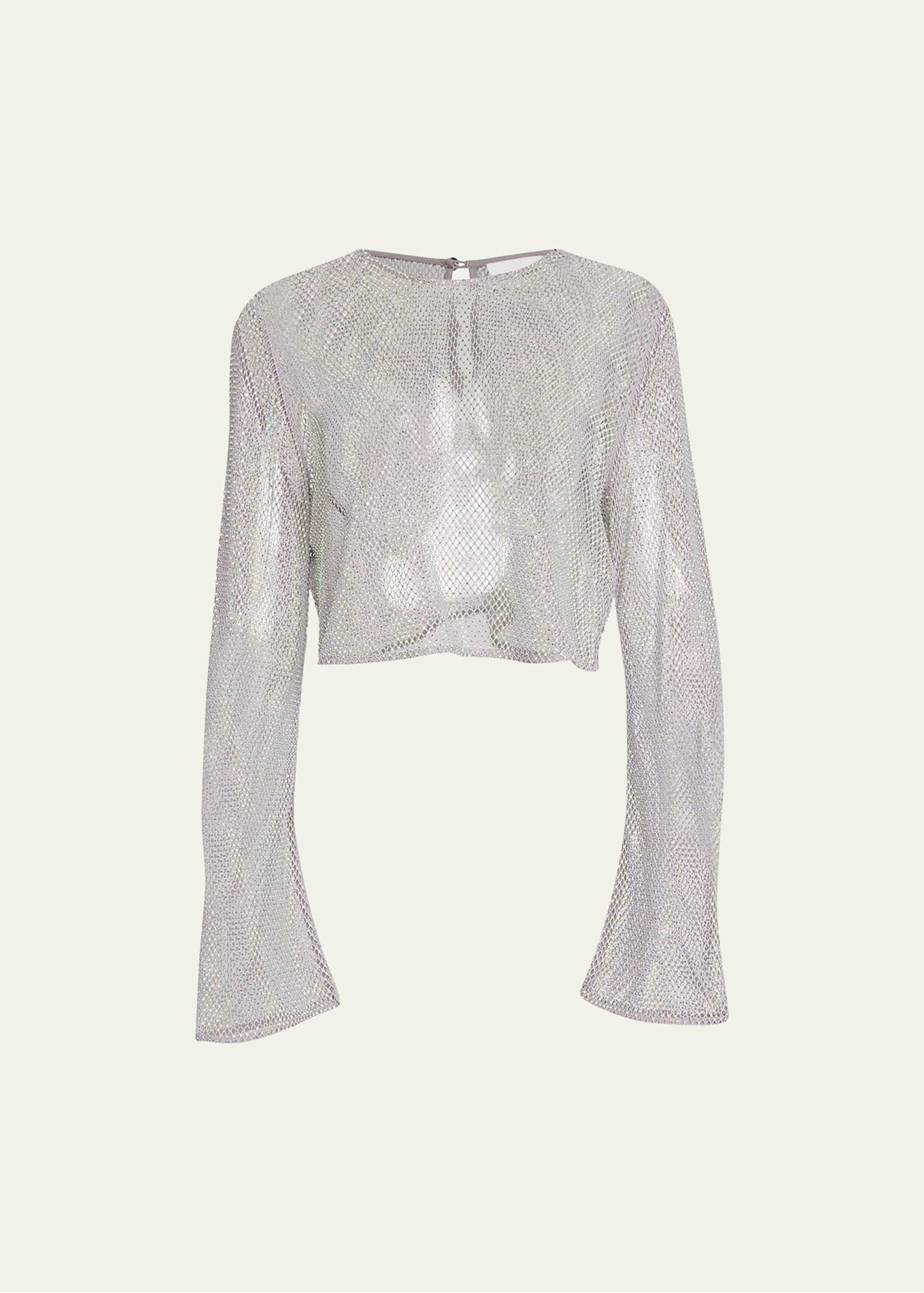 Ganni Embellished Mesh Blouse | Bergdorf Goodman