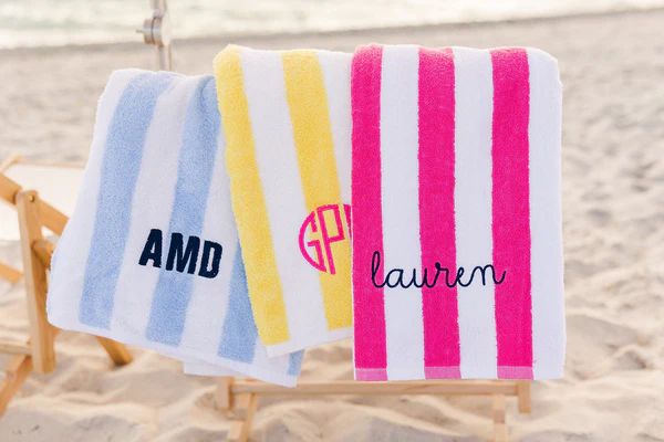 Cabana Towel, Embroidered | Sprinkled With Pink
