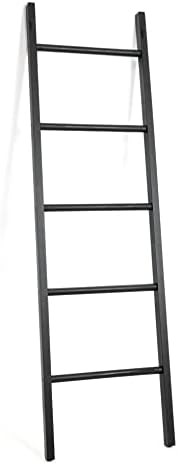 Blanket Ladders for The Living Room, 5 ft Ladder Blanket Holder, White Blanket Ladder, Ladder for... | Amazon (US)