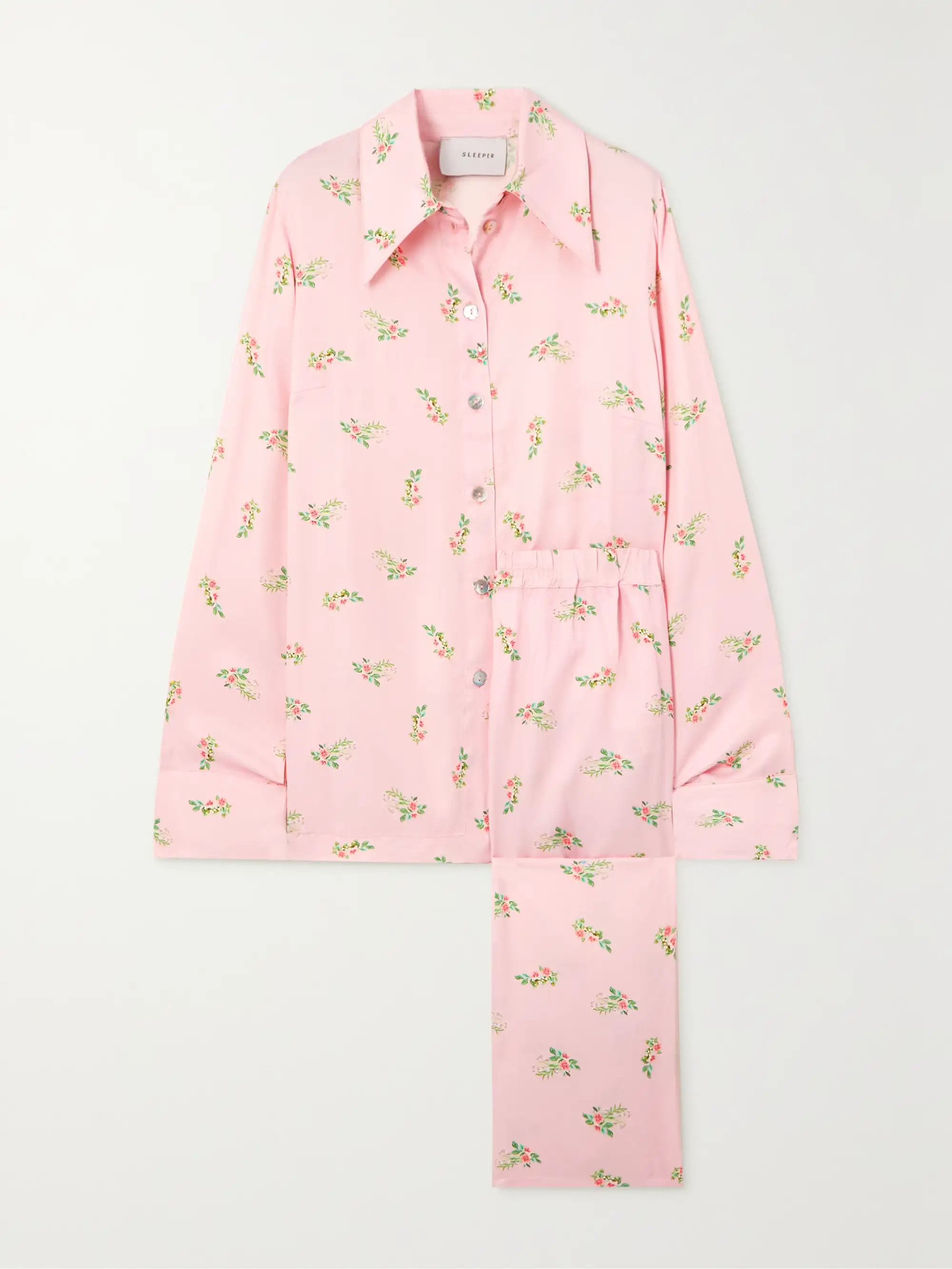 + NET SUSTAIN floral-print satin pajama set | NET-A-PORTER (US)