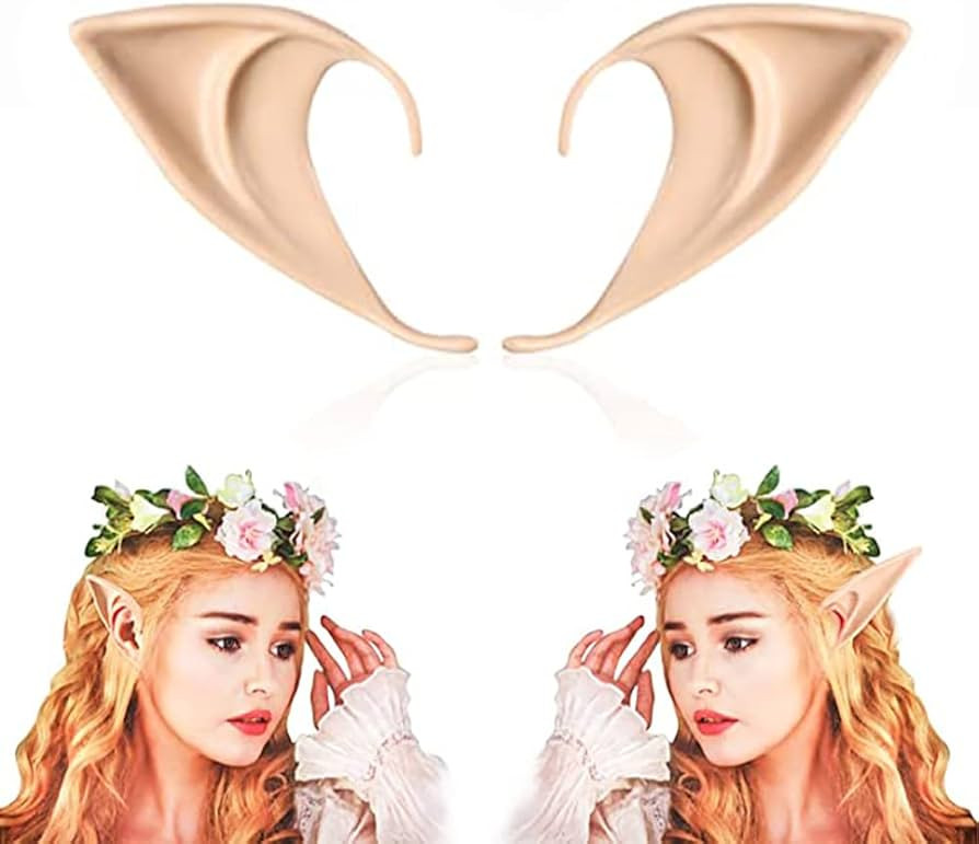 FRESHME Short Fairy Cosplay Ears - 1 Pairs Elf Pixie Soft Pointy Evil Ears Costume Makeup for Chr... | Amazon (US)
