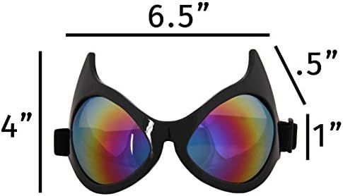 Black Cat Eye Costume Goggle Glasses with Rainbow Lenses for men and women | Amazon (US)