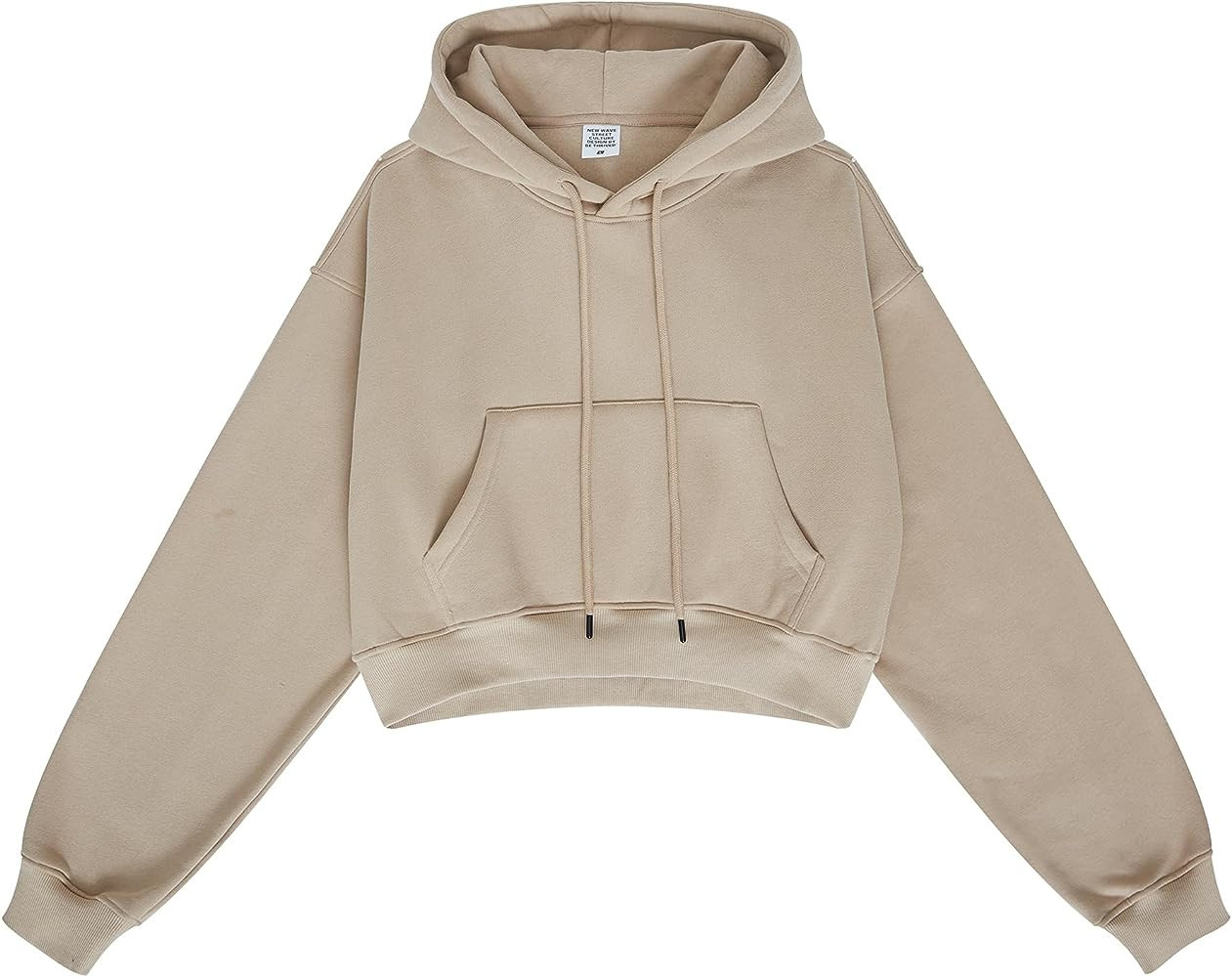 Dnzzs Womens Cropped Hoodie Workout Crop Sweatshirt Tops Long Sleeve Heavyweight Fleece Casual Pu... | Amazon (US)