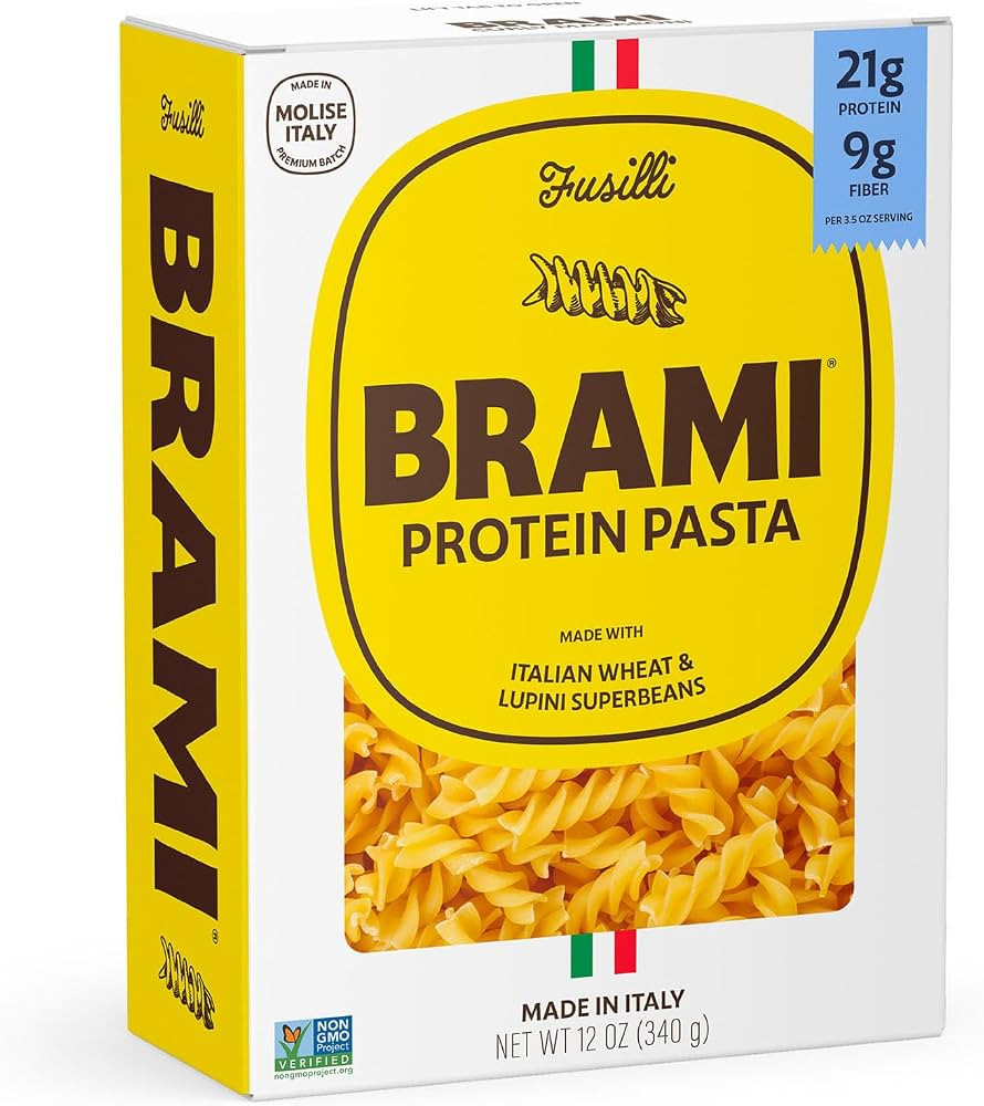 Brami Fusilli Italian Protein Pasta, Low Carb, High Fiber, Non-GMO, Keto, Made in Italy, Semolina... | Amazon (US)