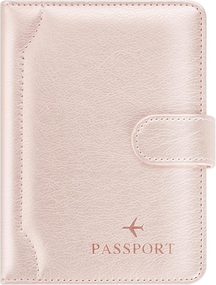 Herain Rose Gold Passport Holder for Travel, Passport Wallet Cover Case Women Men Family Cruise S... | Amazon (US)