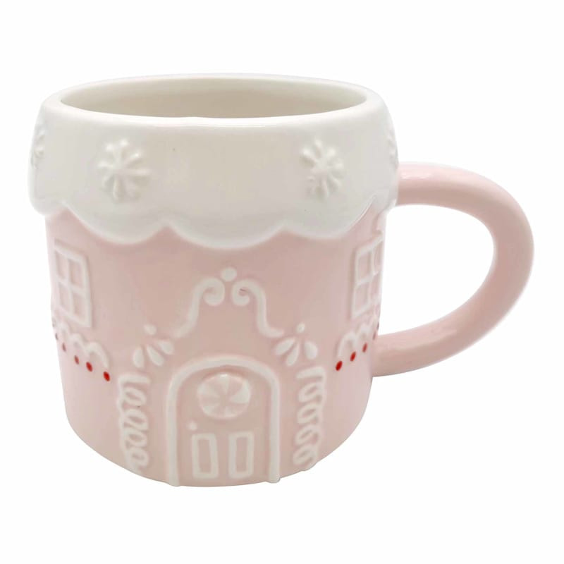 Pink Gingerbread House Ceramic Mug | At Home