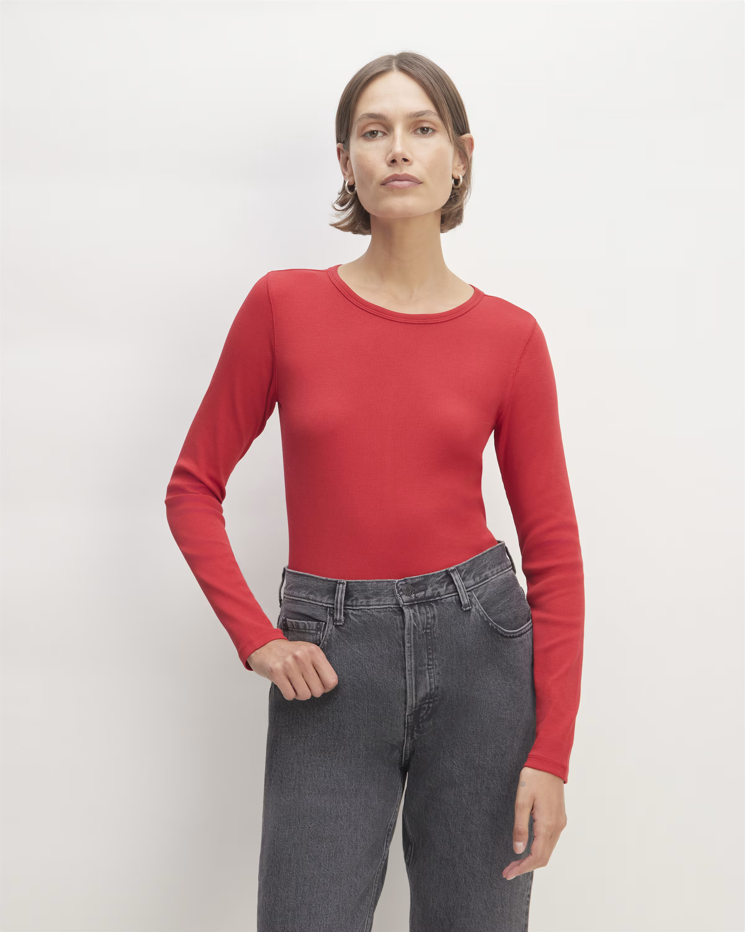 The Supima® Micro-Rib Long-Sleeve Crew | Everlane