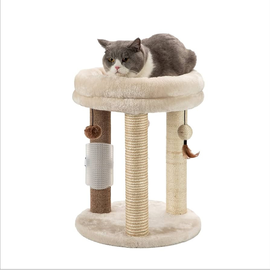 MECOOL 4in1 Small Cat Tree,Scratching Post with Tower Soft Bed, Sisal Carpet Jute Posts with Thre... | Amazon (US)