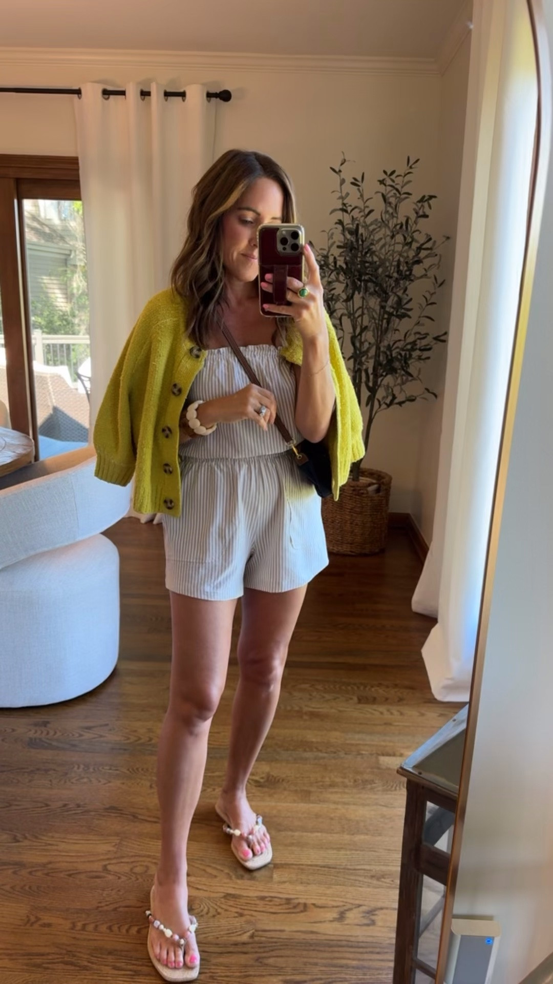 Romper size small. I’m 5’3” 
Small sweater

#LTKxAbercrombie #LTKOver40