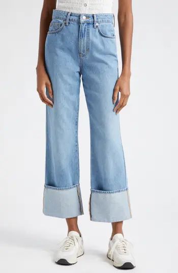 Dylan Cuffed High Waist Relaxed Straight Leg Jeans | Nordstrom