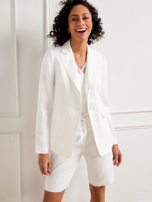 Classic Linen Blazer - White | Talbots