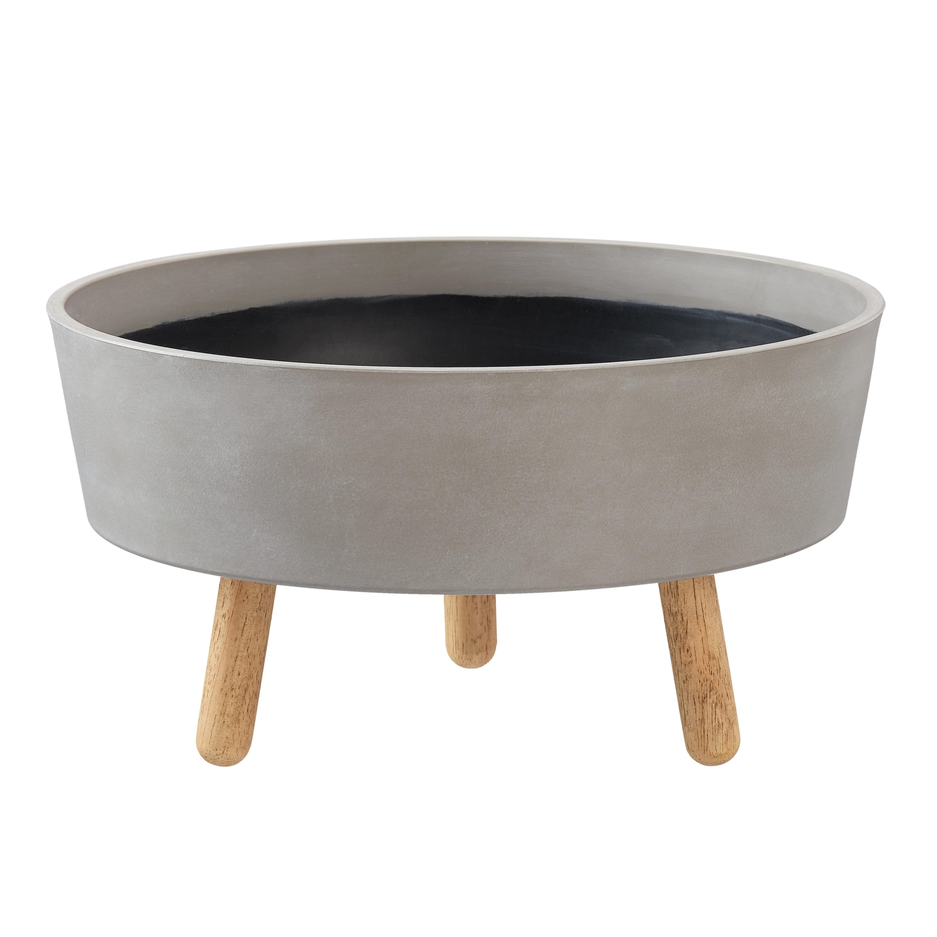 Better Homes & Gardens 10" x 10" x 5.2" Grigio Gray Footed Resin Planter Saucer - Walmart.com | Walmart (US)