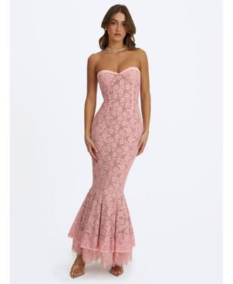 Women's Rosalyn Sweetheart Sleeveless Mermaid Lace Dress | Macy's