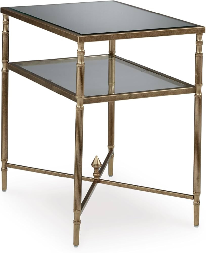 Signature Design by Ashley Cloverty Industrial Mirror-Tabletop End Table with Round Legs and Glas... | Amazon (US)