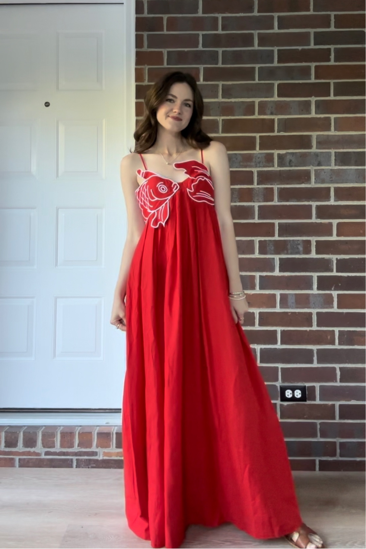 Farm Rio red maxi fish dress - a fun vacation dress! Runs a little large in my opinion  

#LTKSeasonal #LTKSwim