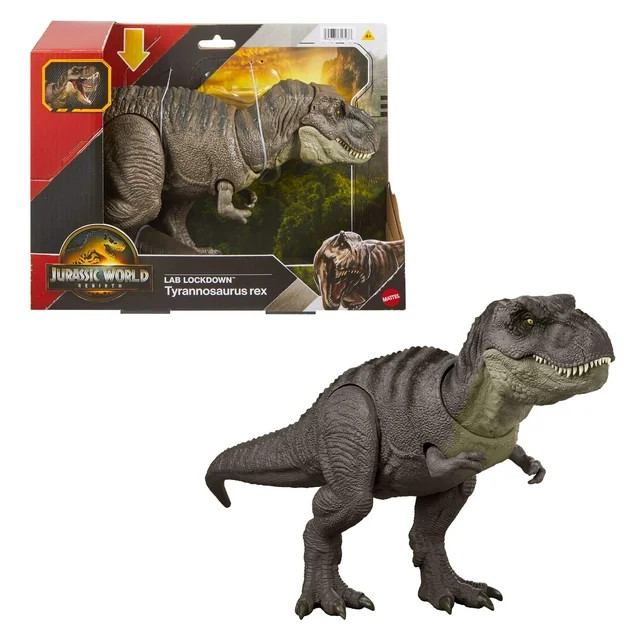 Jurassic World Rebirth Tyrannosaurus Rex Action Figure, Dinosaur Toy, T-Rex Chomp Attack | Walmart (US)