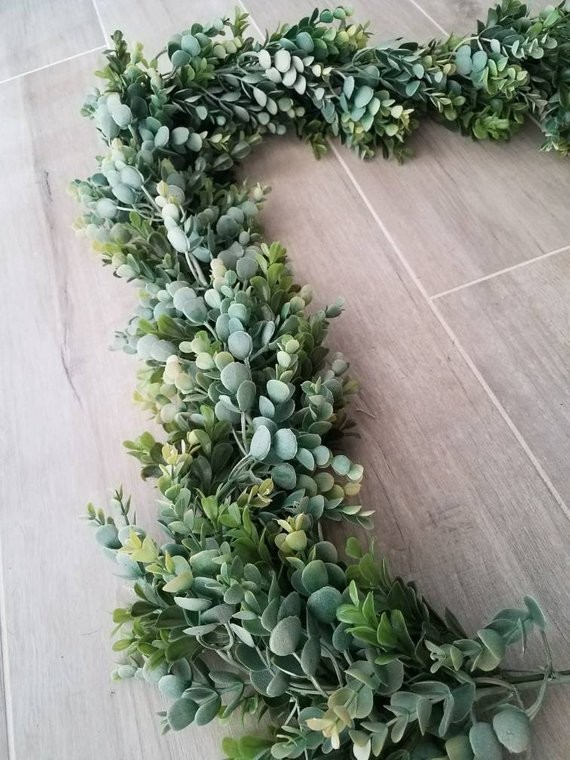 Eucalyptus & Boxwood Garland Wedding Decor Centerpiece Table Runner Rustic Bridal | Etsy (US)