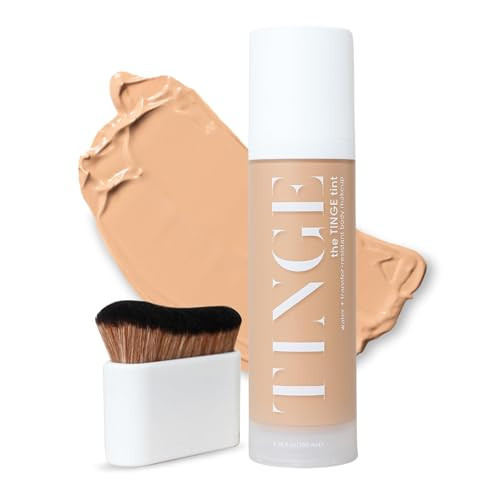 Tinge Medium Cool Body Makeup & Kabuki Brush Bundle, Medium Coverage | Amazon (US)