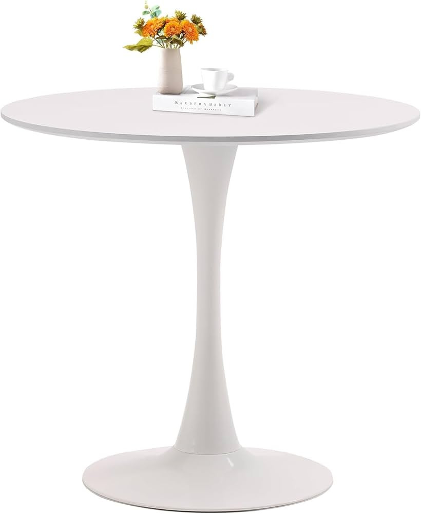 TUOMUR White Round Dining Table, 31.5" Tulip Table Kitchen Round Dining Table for 2-4 People with... | Amazon (US)