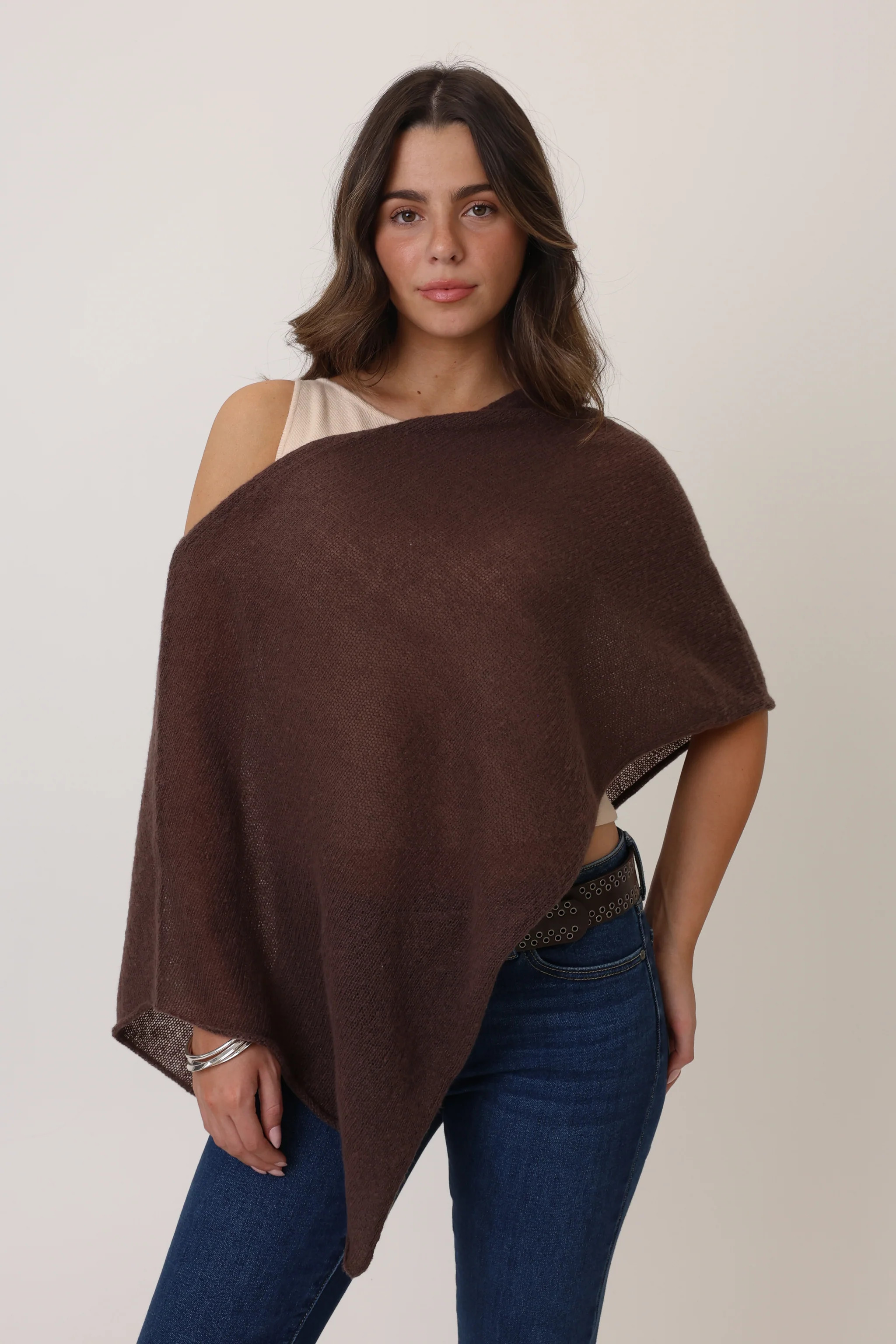 Stephanie Poncho in Chocolate | Grey Bandit